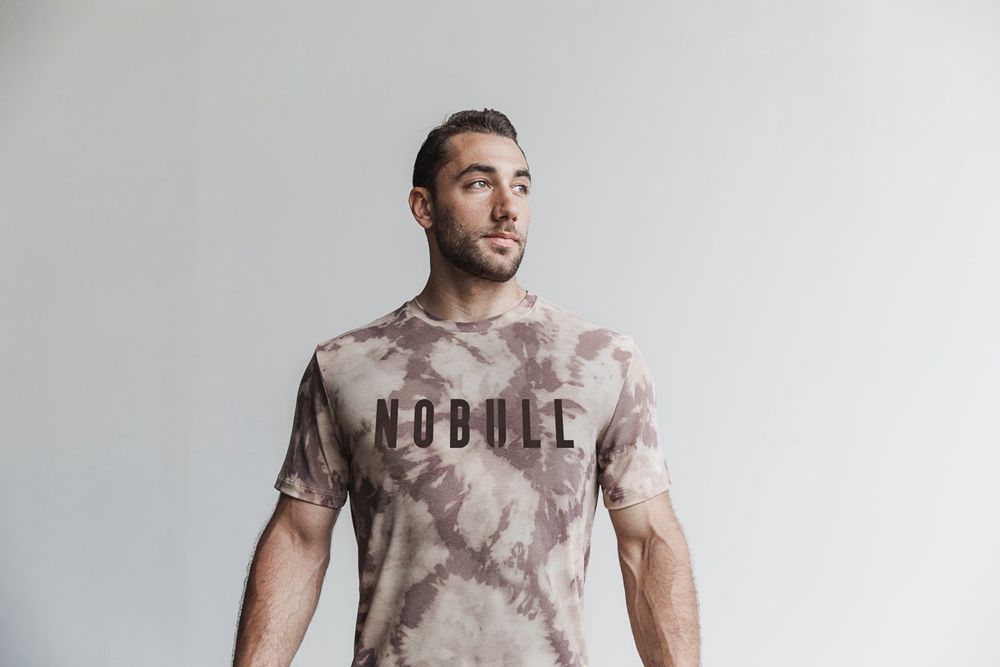 T-Shirts NOBULL Homme Marron Tie-Dye - NOBULL,France (1637-OCKDB)